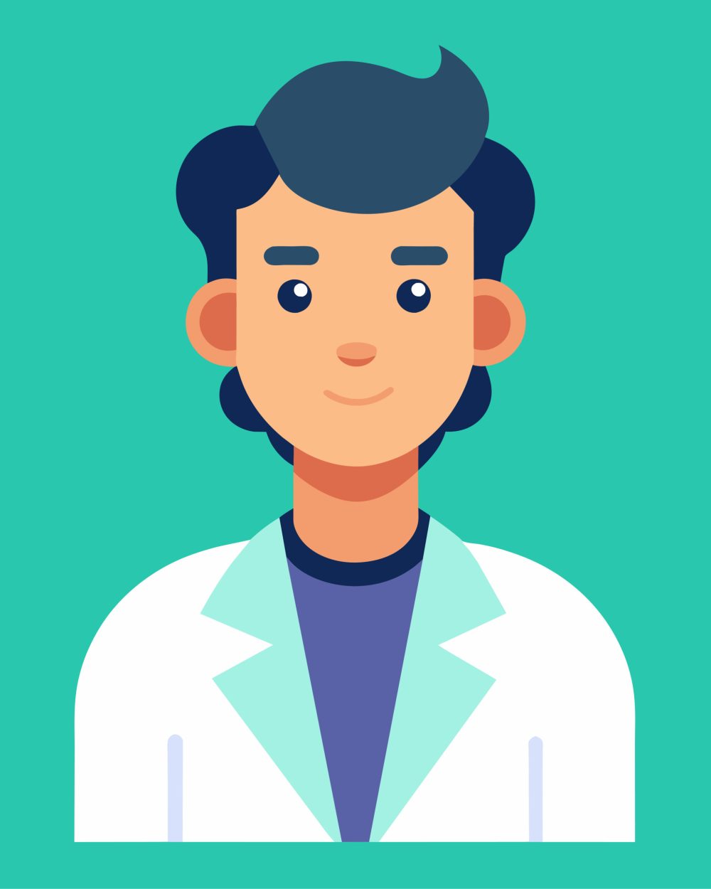 Flat Style Vector Illustration of a Medical Illustrator Flat Style Vector Illustration of a Medical Illustrator